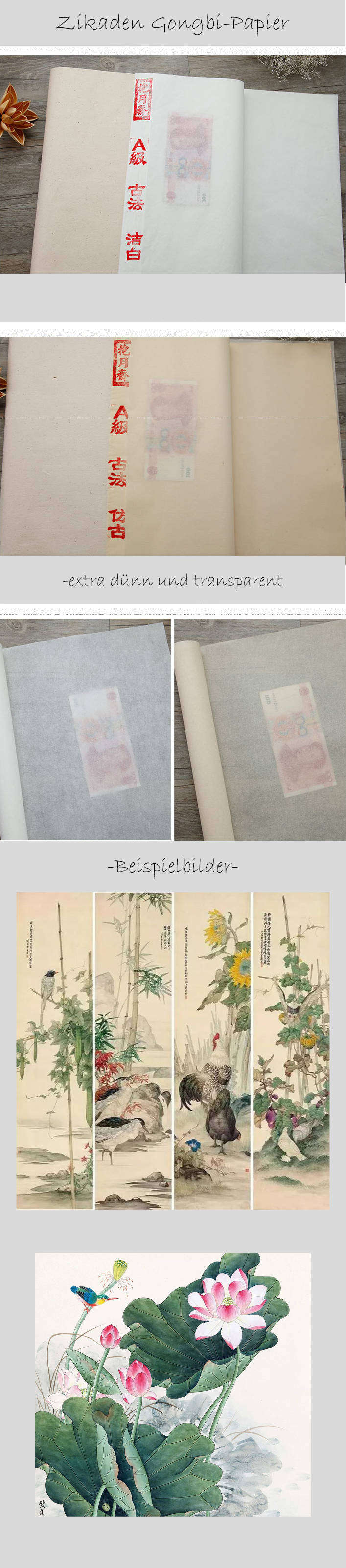 Zikaden Gongbi Papier