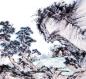 Preview: Chinesische Landschaftsmalerei: Der Kiefernberg 94x47cm