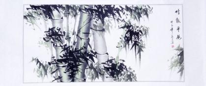 Chinesische Malerei: Bambushain 161x69cm