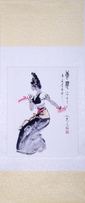 Chinesische Xieyi-Malerei Rollbild: Die Tänzerin 72x171cm