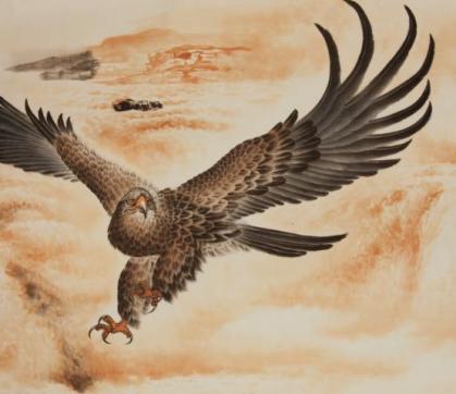 Chinesische Malerei Wandbild: Die Adler fliegen 96*339