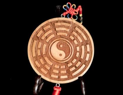 Daoistische Holztafel: -Yin Yang- 10x34cm