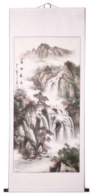 Chinesische Landschaftsmalerei: Frühling in den Bergen 69x168cm
