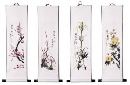 Rollbilder: Die vier Edlen 24,5x89cm