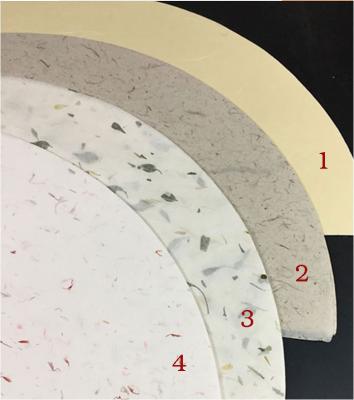 Banshu Xuan-Papier -Fächerform- 4 Varianten 29x60cm