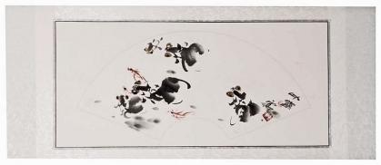 Chinesische Xieyi-Malerei: Fische 90x40cm