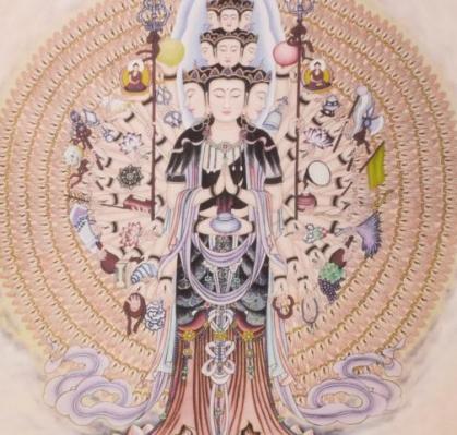 Rollbild: Tausend Hände Guanyin 63x178cm