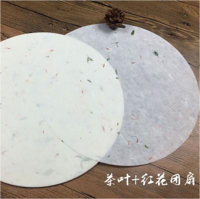 Rundes Banshu Teeblatt-Distelblütenpapier -Chahong- 33x33cm