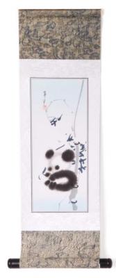 Chinesische Malerei Rollbild: Pandakind 4 47x15cm