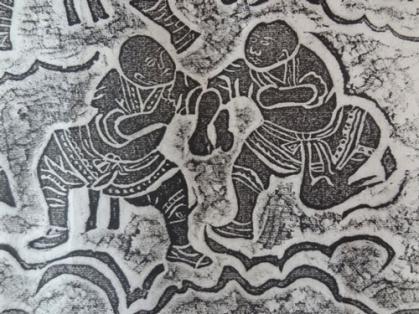 Schönes Wandbild mit Abbildung der Shaolin-Mönche aus der Ming-Dynastie