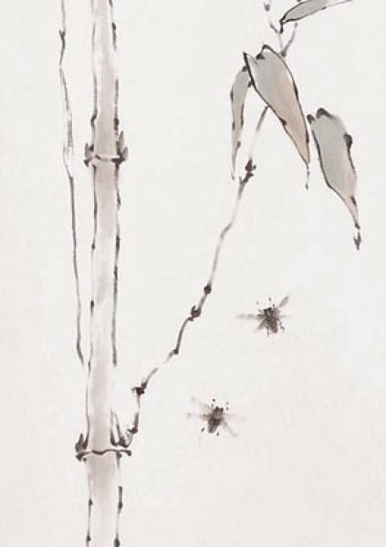 Rollbild: Bambus mit Hummeln 149x47cm