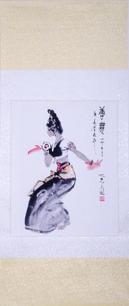 Chinesische Xieyi-Malerei Rollbild: Die Tänzerin 72x171cm