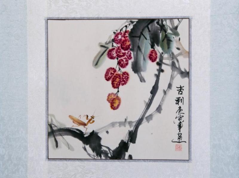 Chinesische Xieyi-Malerei Wandbild: Die Gottesanbeterin 57cm *41cm
