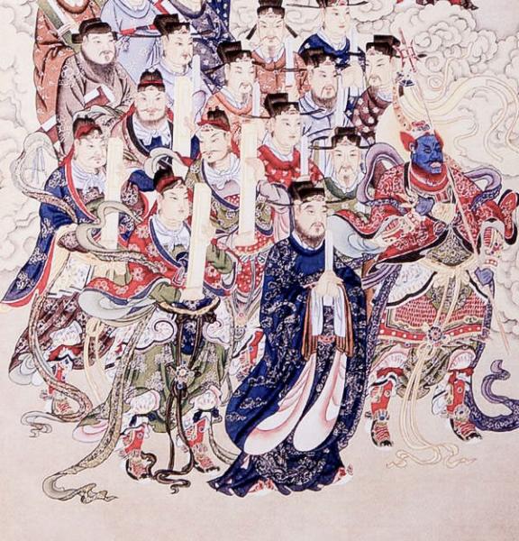 Wandbild: Himmelsgötter und Soldaten 83x47cm