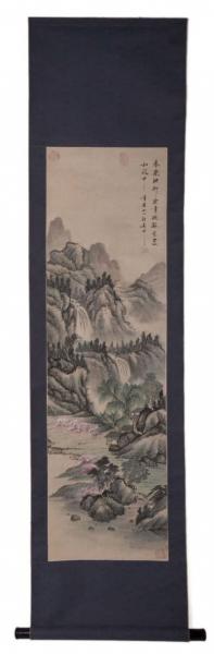 Chinesische Malerei Rollbild: Frühlingswasser 158x41cm