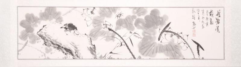 Xieyi-Malerei: Lotusteich 156x42cm