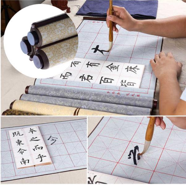 5 Artikel Dies ist ein Wiederbeschreibbarer Wasser Schreiben Chinesische Kalligraphie Heft Bürste für Anfänger Schnell trocknend Stoff Papier für Anfänger Praxis Set 