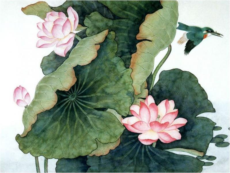 Gongbi I Shu-Xuan-Papier -Qingshui- 66x138cm