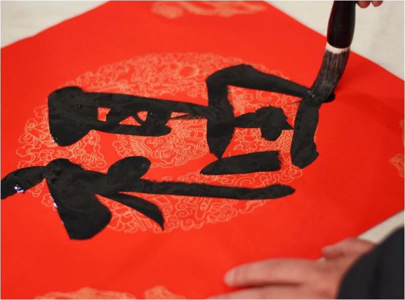 Rotes Banshu Xuan-Papier -Mudan- 44x44cm