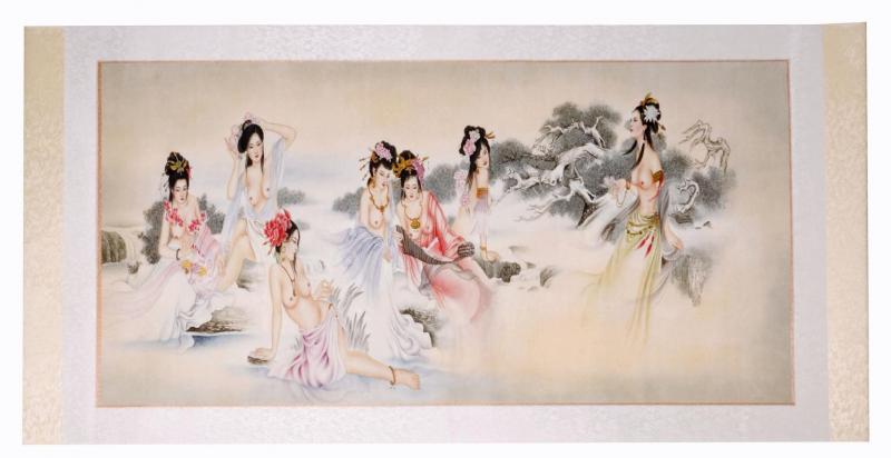 Wandbild: Chinesische Schönheiten 80cm x166cm