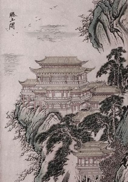 Tempel in den Bergen in China