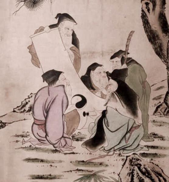 Rollbild: Die Yin-Yang Abbildung 65x146cm